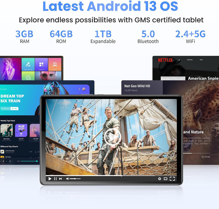 Topsand La última tableta Android 13, tableta de 10.1 pulgadas con...