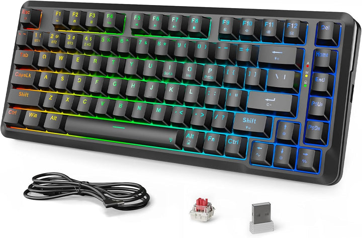 Redragon K713 Teclado mecánico inalámbrico, teclado para juegos RGB...