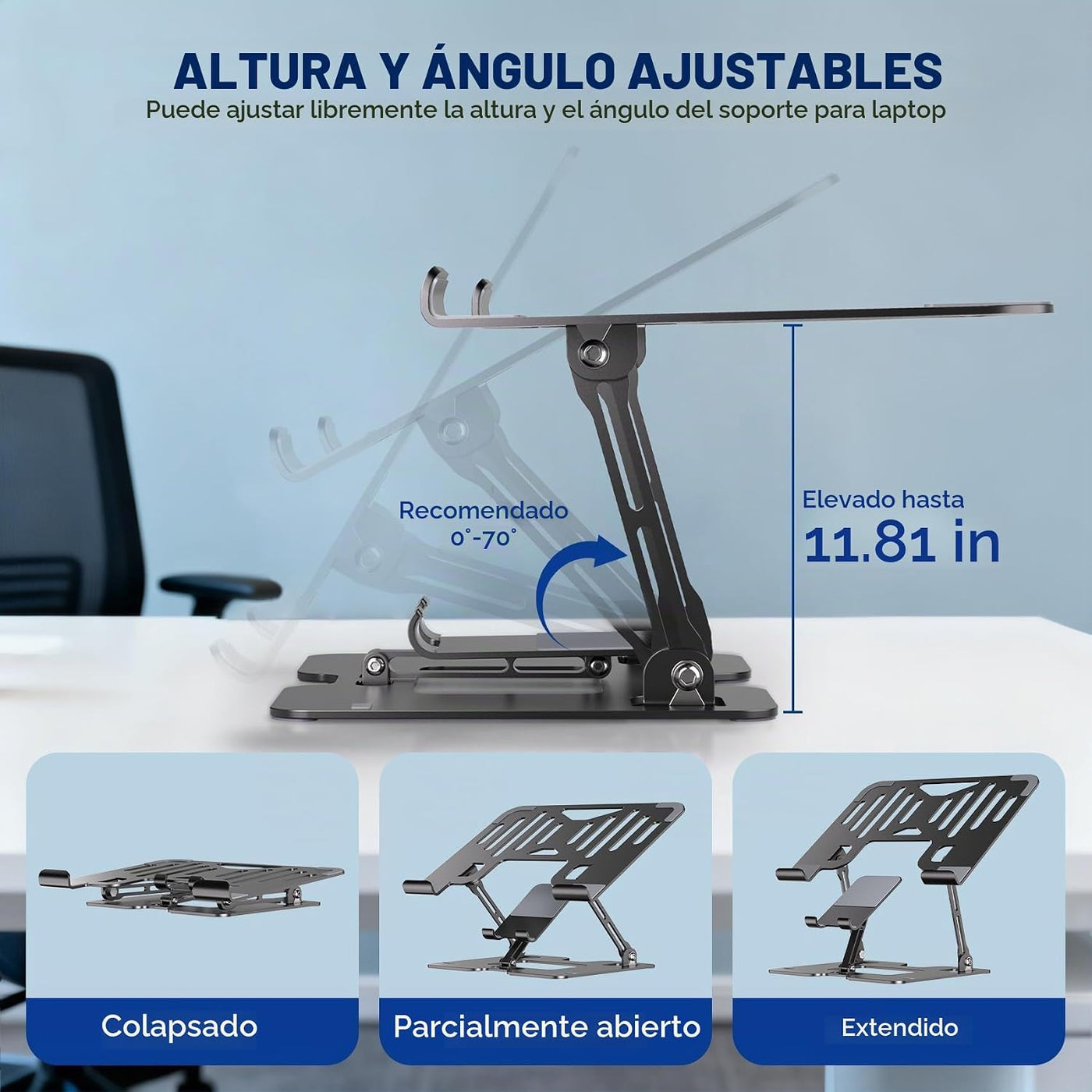 Soporte ergonómico 2 en 1 para teléfono portátil para escritorio, e...