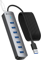 Yottamaster, hub USB 3.0 de 7 puertos, con puerto de carga inteligente, adaptador 5V/3A