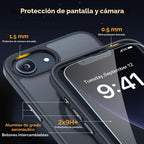 miracase Funda para iPhone 16e y iPhone 17e para MagSafe [con 2 protectores de pantalla de 9H + ] Protección superior de grado militar a prueba de golpes con terciopelo táctil para iPhone 16e/17e 6.1 pulgadas, negro mate