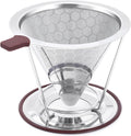 Gotero de café, Filtro de acero inoxidable MISETTO, fácil de limpiar, cafetera sin papel, filtro reutilizable, gotero cónico con taza extraíble