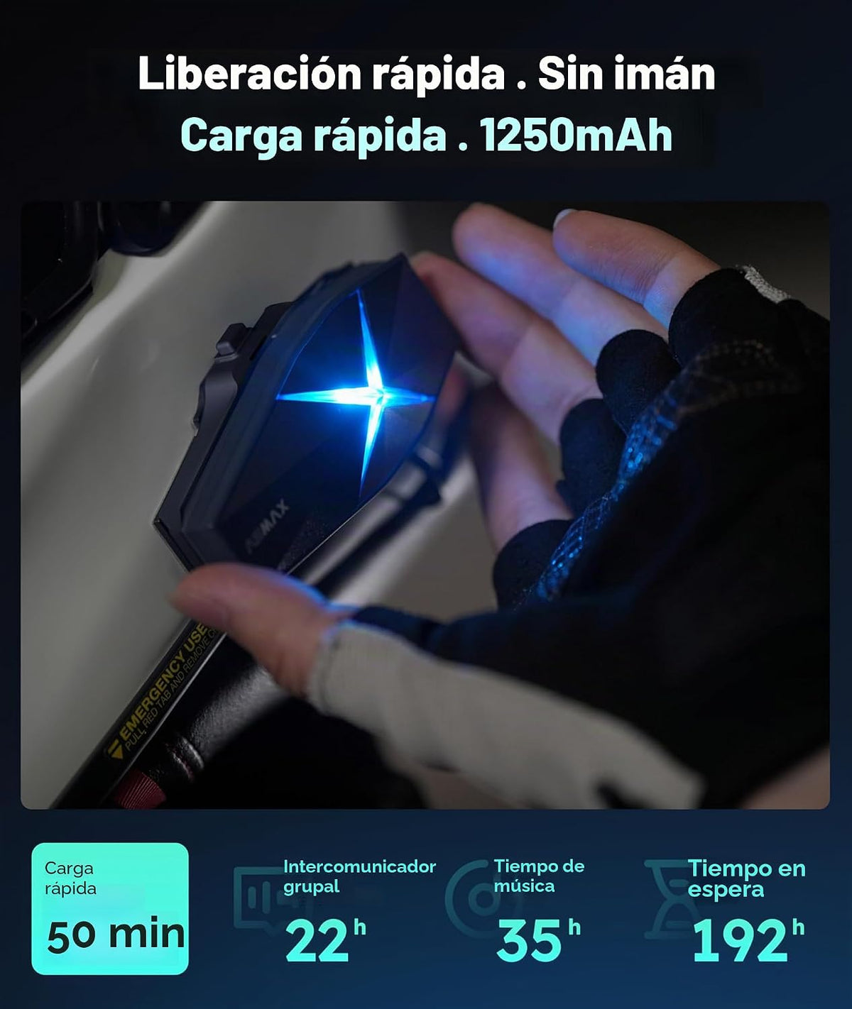 ASMAX Auriculares Bluetooth para motocicleta F1s con control de voz
