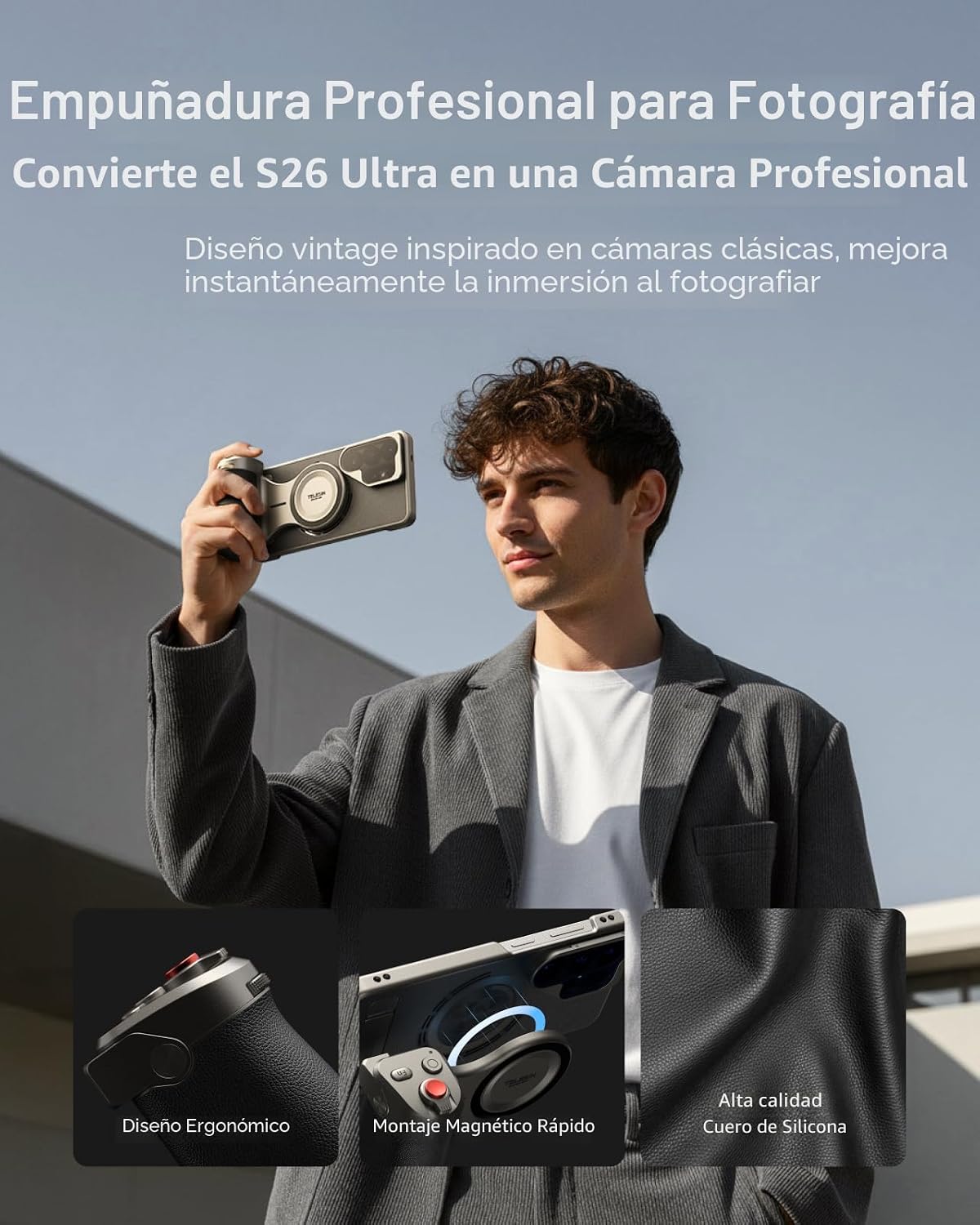 TELESIN Kit de agarre maestro para cámara de teléfono para Samsung Galaxy