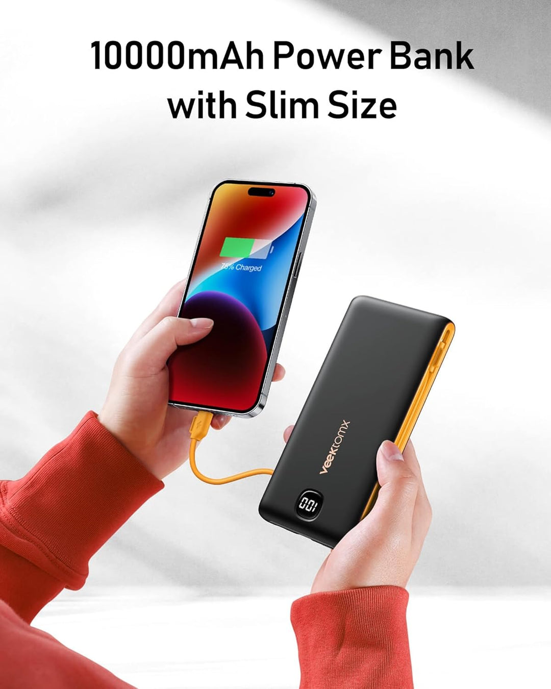 VEEKTOMX Cargador portátil con cables integrados de 10000 mAh, banc...