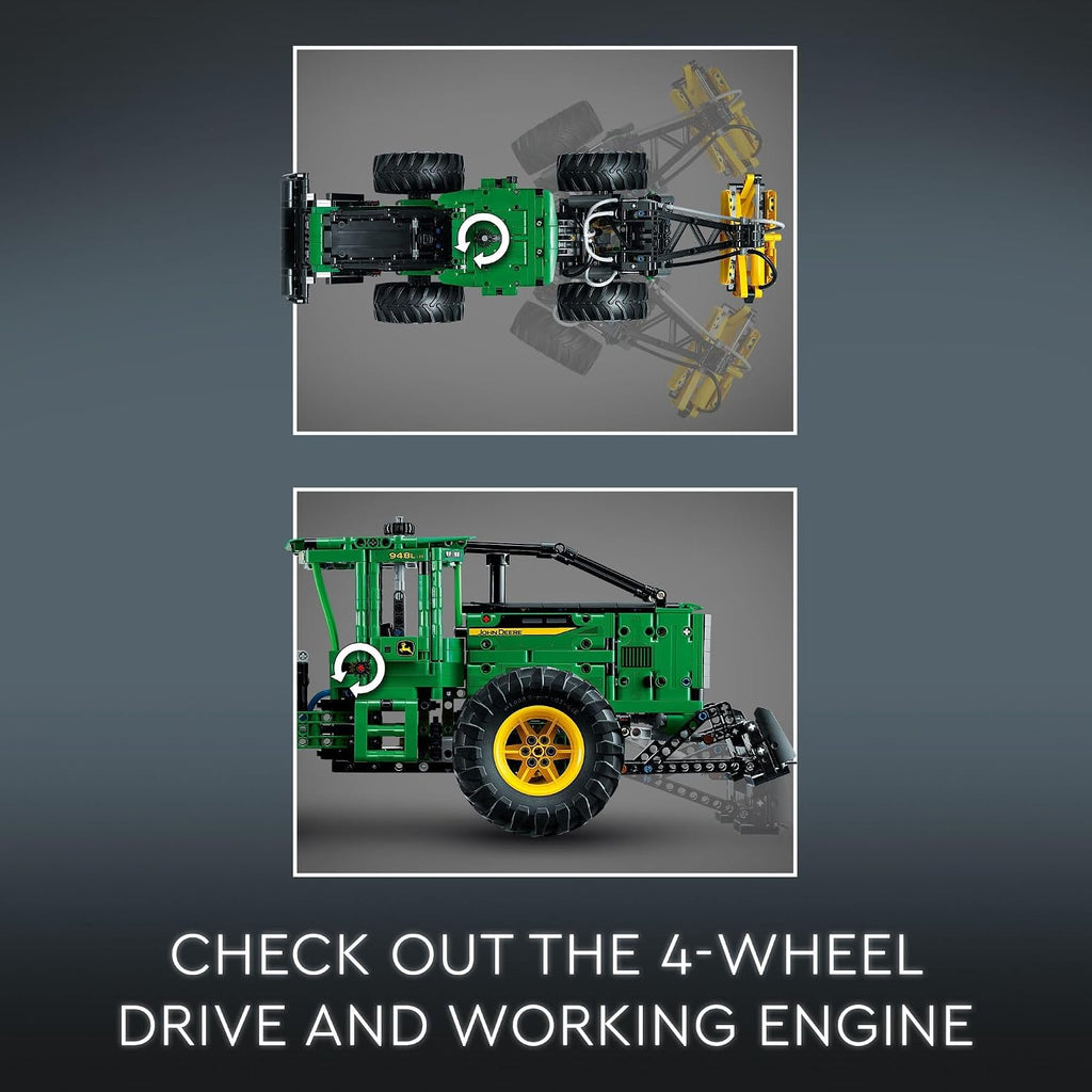 LEGO Technic John Deere 948L-II Skidder 42157 Kit avanzado de construcción de juguete de tractor para niños de 11 años en adelante, regalo para niños que aman la ingeniería y los vehículos agrícolas