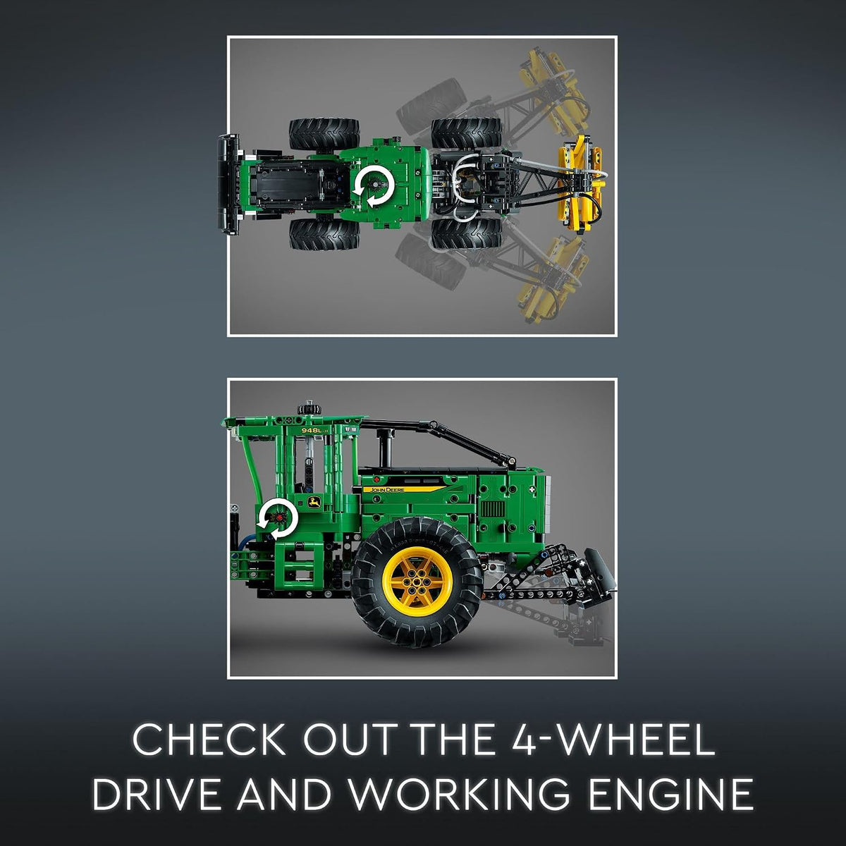 LEGO Technic John Deere 948L-II Skidder 42157 Kit avanzado de construcción de juguete de tractor para niños de 11 años en adelante, regalo para niños que aman la ingeniería y los vehículos agrícolas