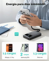 MOKiN Banco de energía 3 en 1, cargador portátil de 10000 mAh 40 W...