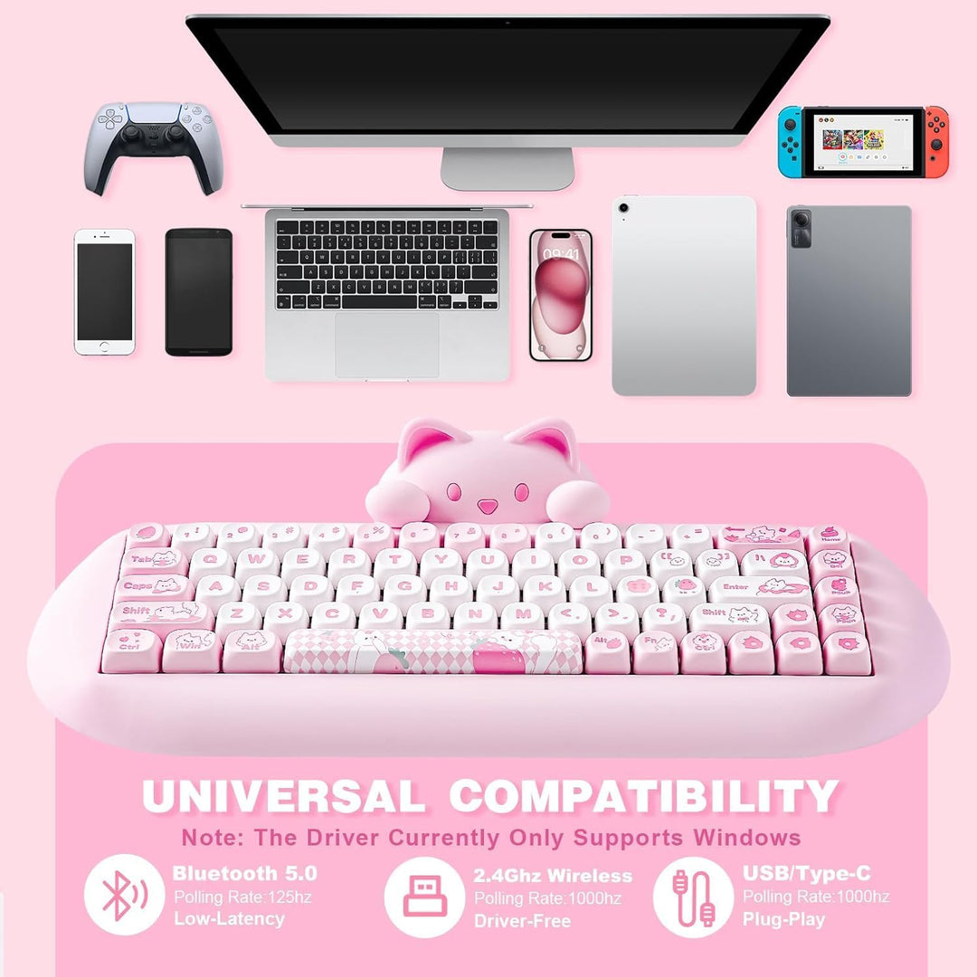 YUNZII C68 Teclado mecánico inalámbrico, diseño de 65%, intercambio...