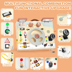 Joyreal Montessori - Tabla de actividades para niños pequeños, juguetes Montessori para 1, 2, 3 años