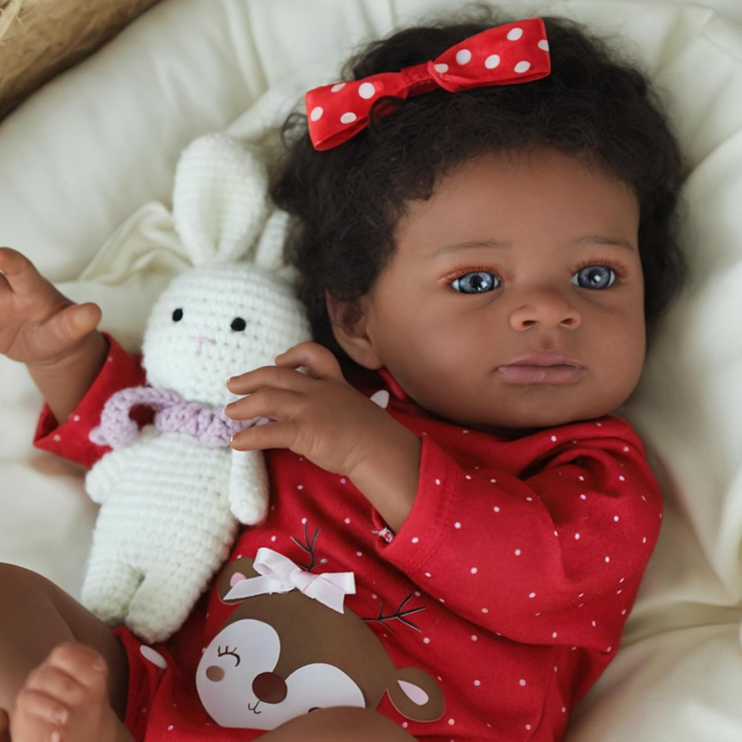 SCOM Muñecas Reborn de bebé niña negra - Muñeca recién nacida afric...