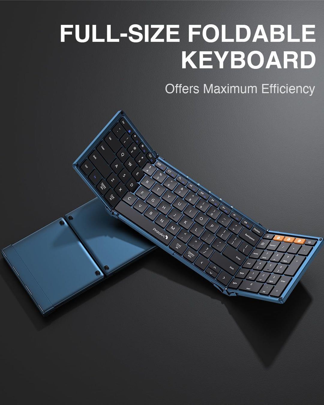 ProtoArc XK01 - Teclado Bluetooth plegable, teclado inalámbrico por...