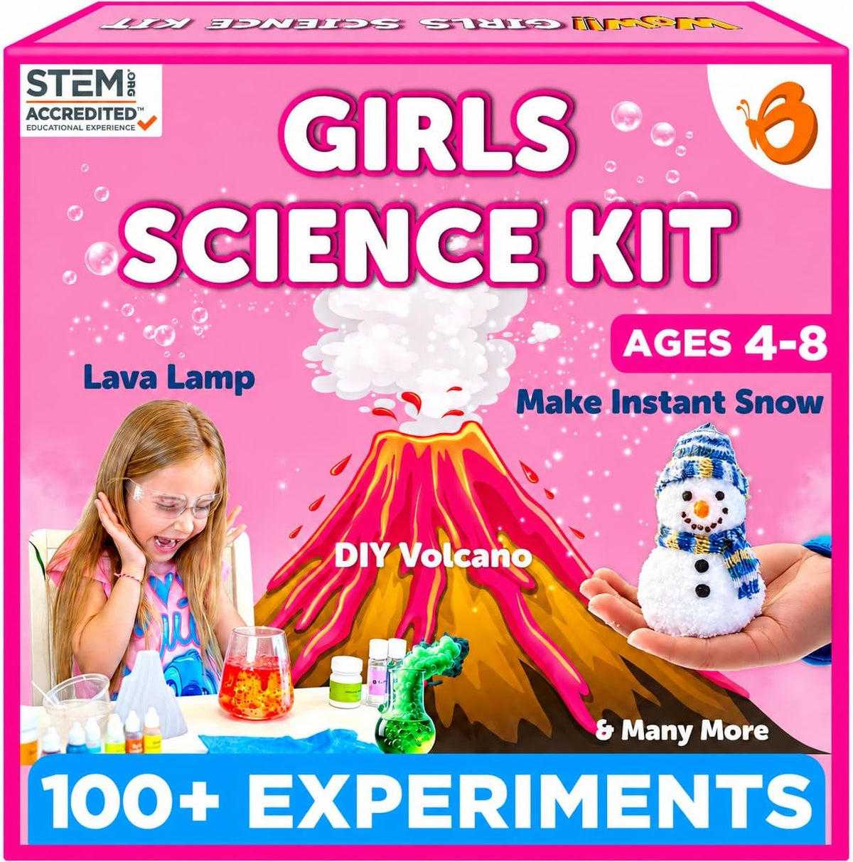 Butterfly EduFields Kit de Ciencias con más de 100 Experimentos para Niñas, Edades 5-7 y 6-8