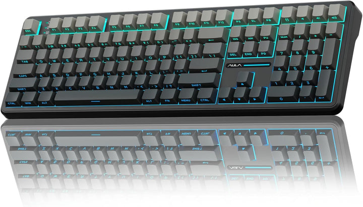 AULA Teclado mecánico inalámbrico F108, teclado para juegos de tama...
