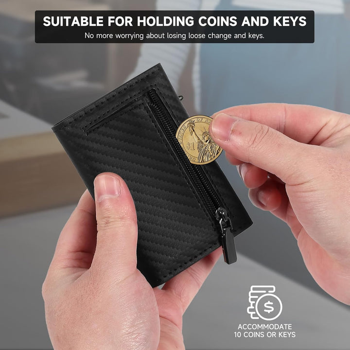 Aibirui Billetera delgada para hombre, billeteras de triple pliegue...