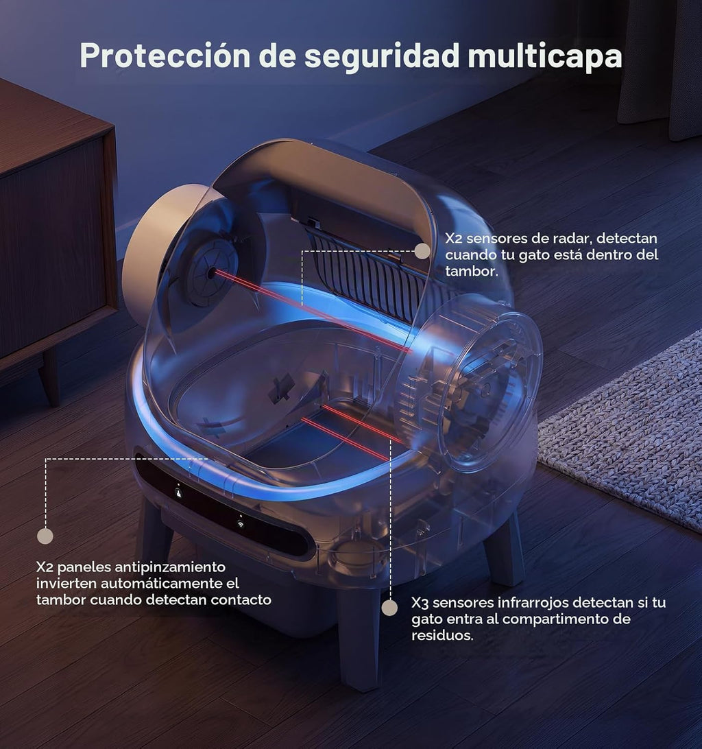 Caja de arena automática, caja de arena de autolimpieza superior abierta