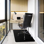 Lámpara Kuyal Tapete rectangular para silla de piso de madera dura, 36 x 48 pulgadas, tapete protector de madera/azulejos para oficina y hogar, color negro