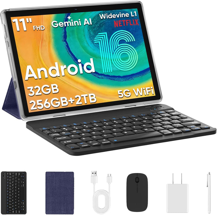 JUNINKE Tablet de 11 pulgadas, Android 16, 32 GB de RAM+256 GB Octa...