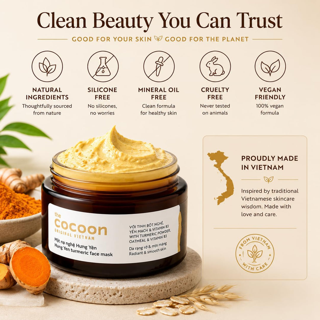 COCOONORIGINAL Vietnam Hung Yen Mascarilla facial de cúrcuma 100 ml...