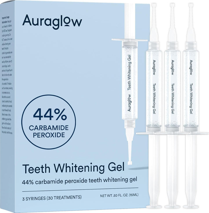 Gel blanqueador Auraglow, jeringa paquete de relleno, 44% Peróxido...