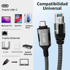 Cable USB C Ethernet de 10 pies, cable USB-C RJ45 Gigabit conectado
