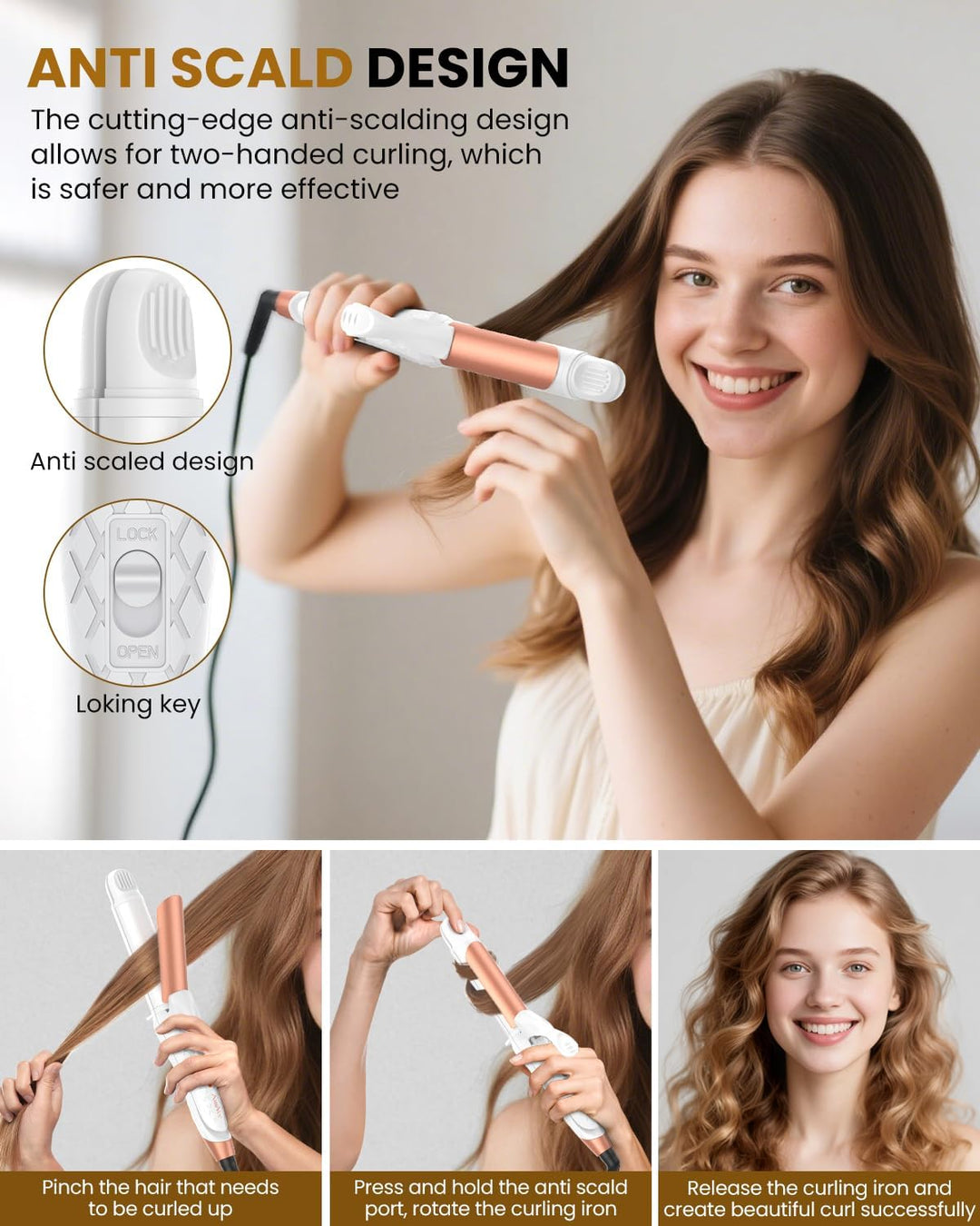 AMOVEE Plancha plana para el cabello 2 en 1, plancha en miniatura,...