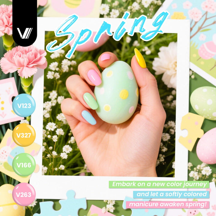 VANREESA Juego de 60 esmaltes de uñas de gel, 55 colores, primavera...
