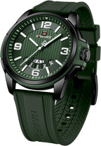 NAVIFORCE Reloj impermeable para hombres y mujeres, reloj de pulsera analógico con fecha automática, militar, deportivo, unisex, correa de silicona