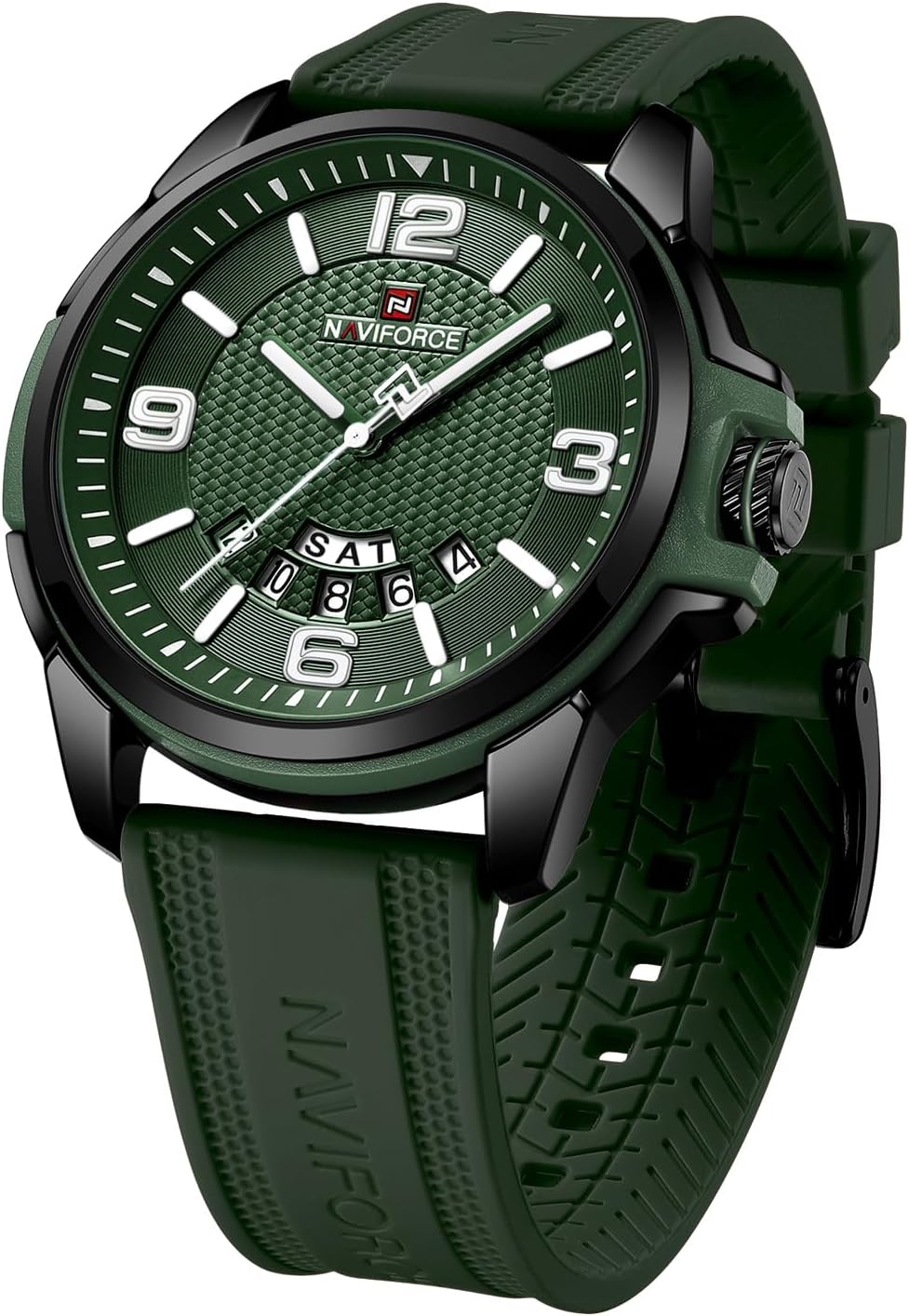 NAVIFORCE Reloj impermeable para hombres y mujeres, reloj de pulsera analógico con fecha automática, militar, deportivo, unisex, correa de silicona