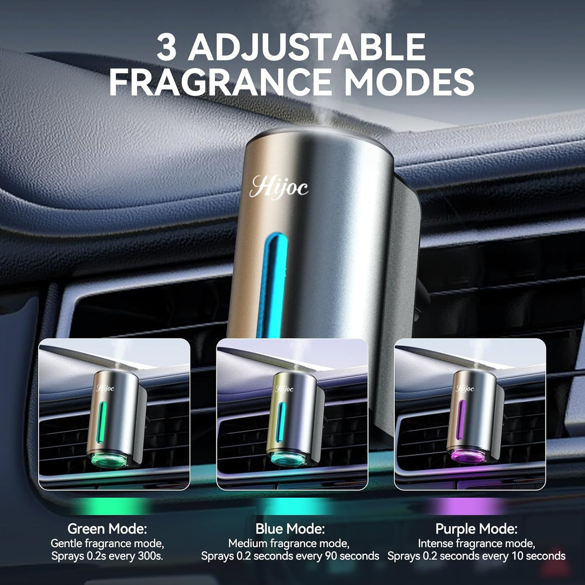 Smart Car Ambientador, gris, con 6 aceites aromáticos surtidos de 0.3 fl oz