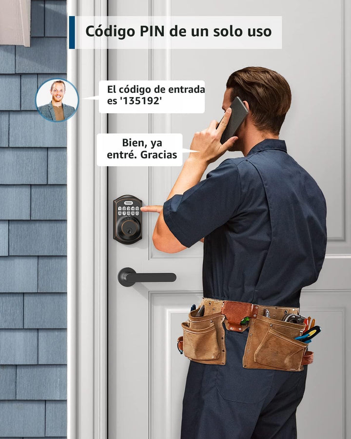 TEEHO TE001 - Cerradura inteligente para puerta de entrada, sin lla...