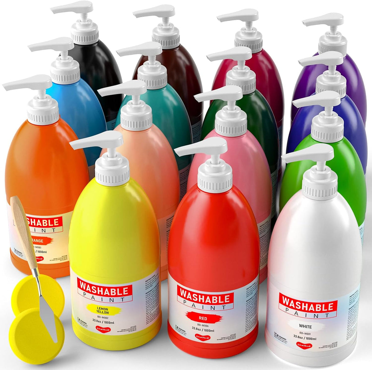 Juego de pintura lavable grande de 15 colores para niños, 33.8