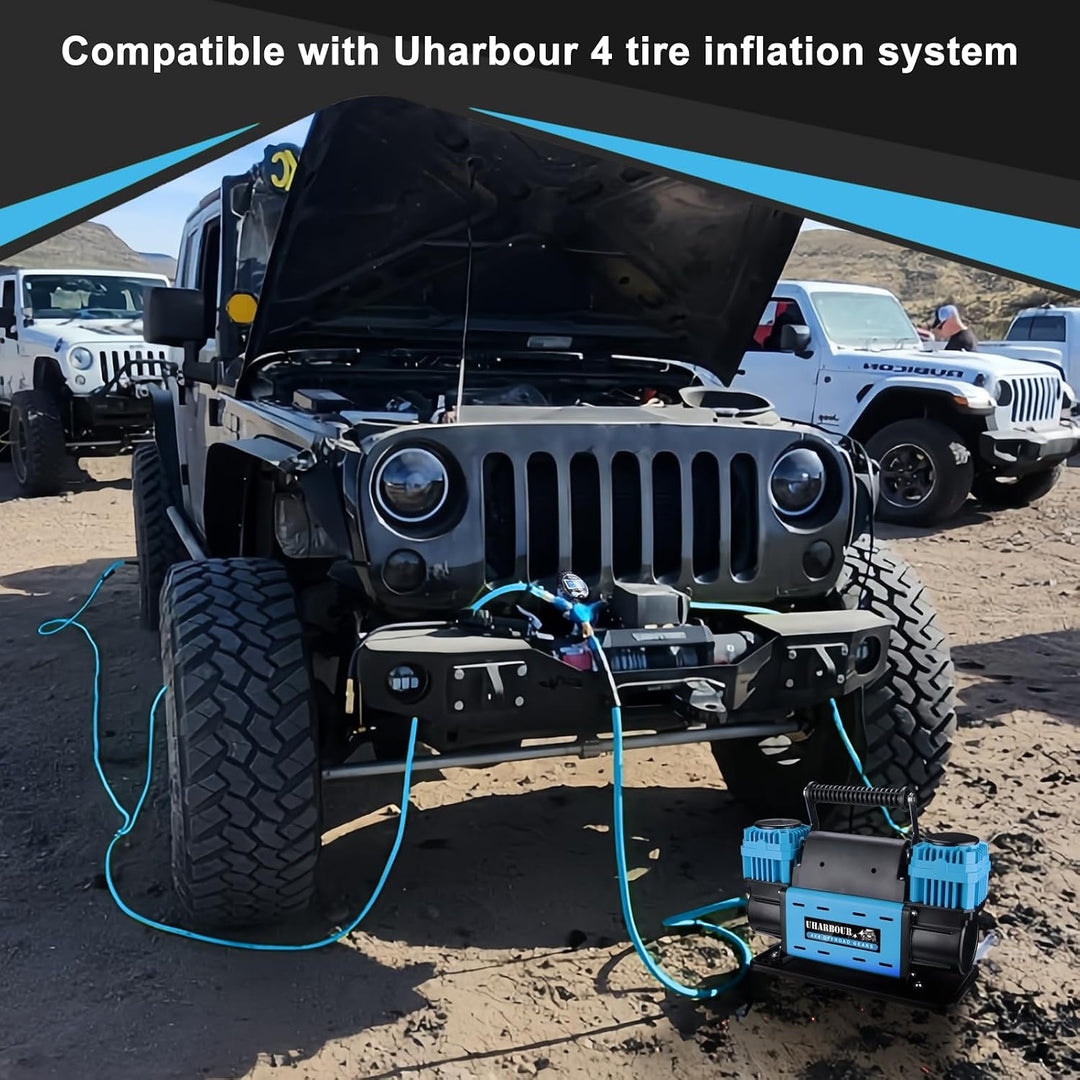 Uharbour Compresor de aire todoterreno de 12V de doble compresor co...