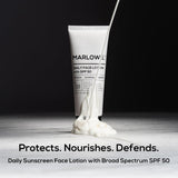 MARLOWE. Hidratante facial con SPF 50, 3.4 onzas, loción de protecc...