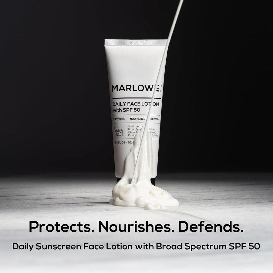 MARLOWE. Hidratante facial con SPF 50, 3.4 onzas, loción de protecc...