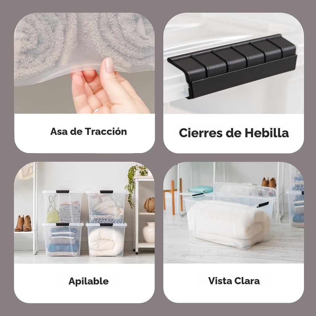 IRIS USA Paquete de 6 contenedores de almacenamiento de 72 cuartos de galón