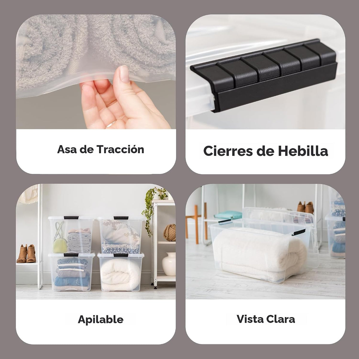 IRIS USA Paquete de 6 contenedores de almacenamiento de 72 cuartos de galón