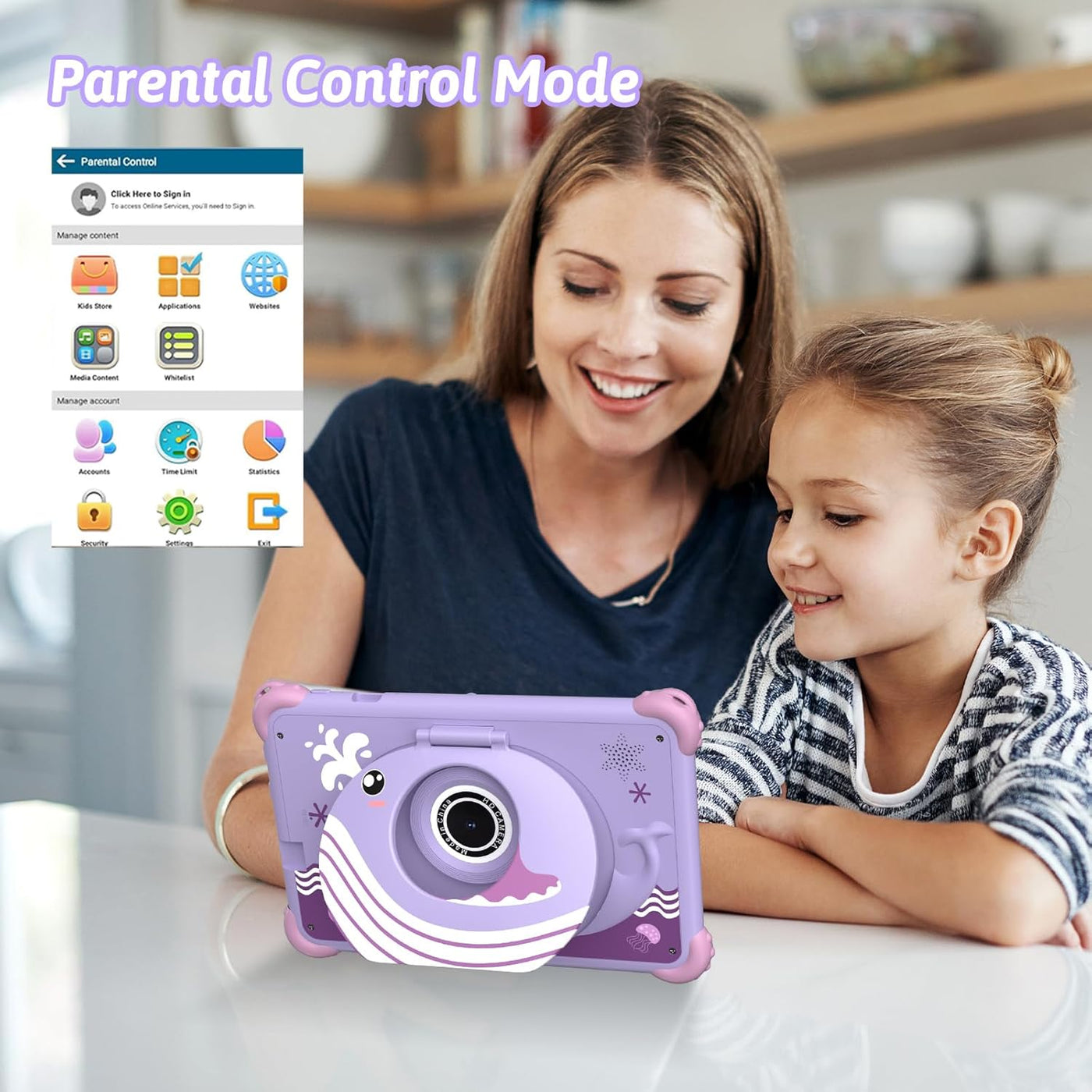 Tablet infantil de 7 pulgadas para niños pequeños, Android 12, 4 GB...