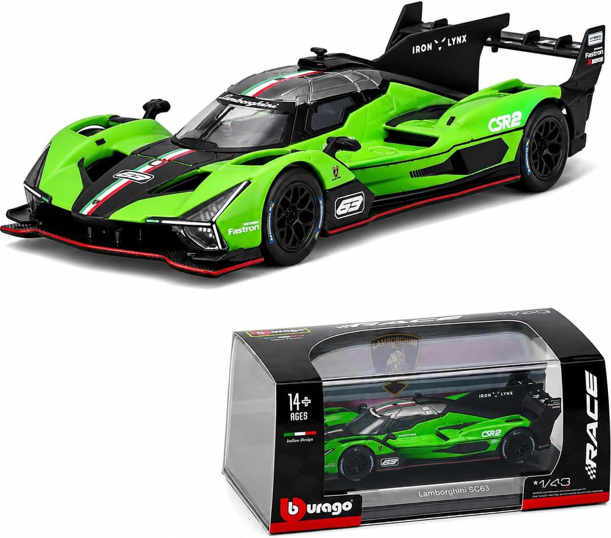 Bburago Lamborghini SC63 LMH #63 Colección Racing 1/43 | 24h de Le Mans