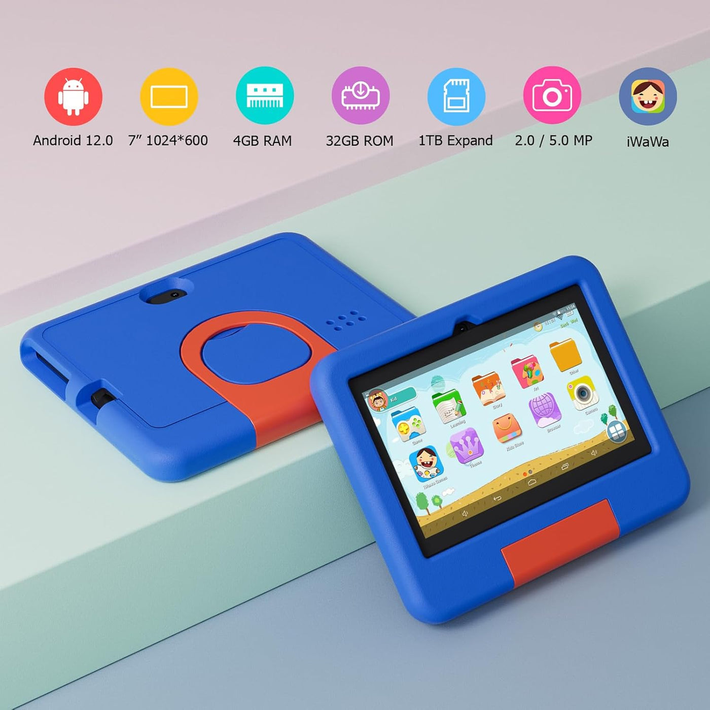 Tablet para niños, tableta Android de 7 pulgadas para niños, 4GB RA...