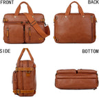 Maletín de cuero vegano para hombre, mochila híbrida de 17 pulgadas, bolsa de mensajero de negocios HB-22