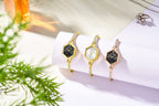Reloj de pulsera pequeño de oro rosa para mujer, reloj de diamante analógico hexagonal de vestir, mini reloj impermeable para mujer