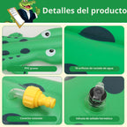 Aspersor de agua para niños, aspersor inflable de cocodrilo grande