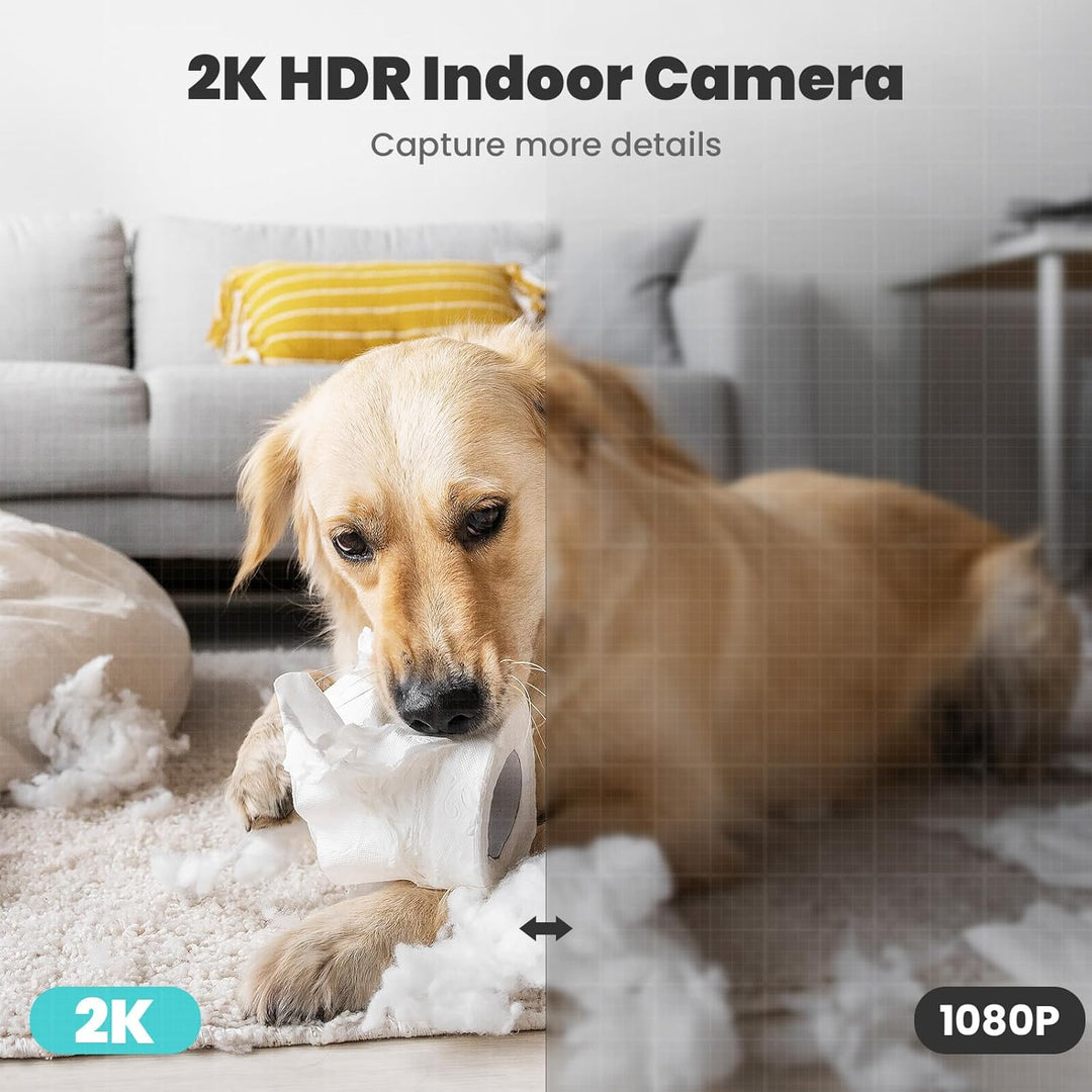 litokam Cámara interior 2K, 360 cámaras de seguridad para el hogar...