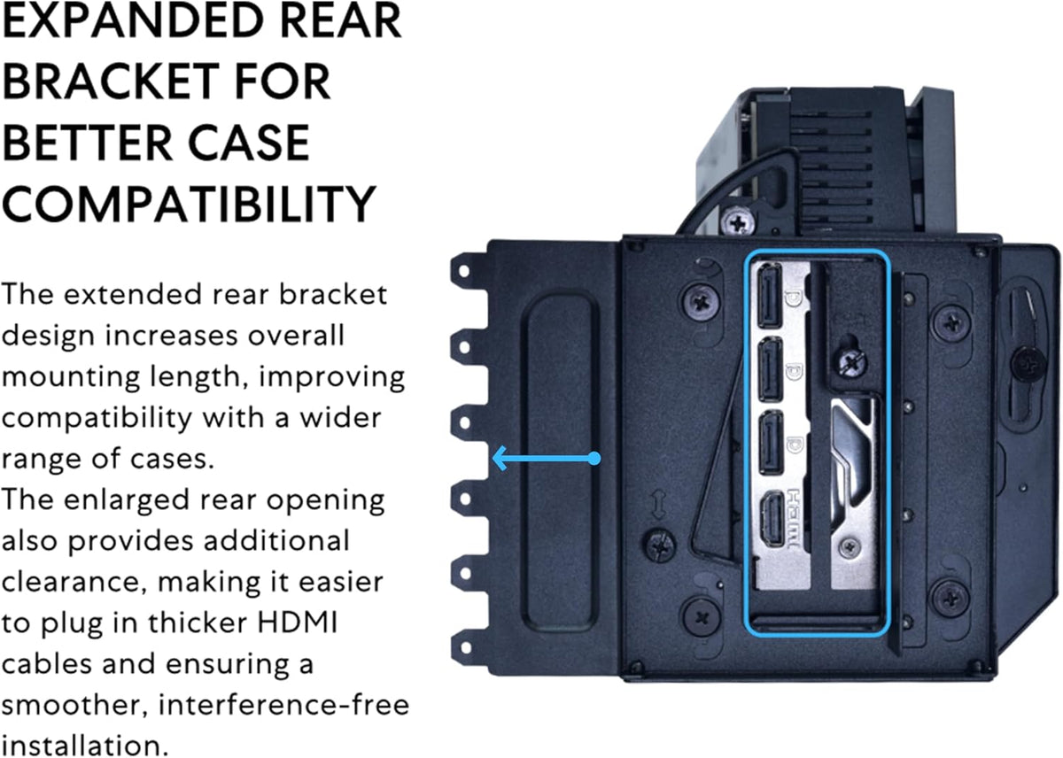 Lian Li Caja de PC ATX 4 ranuras Kit Vertical GPU (VG4v4) - Cable R...