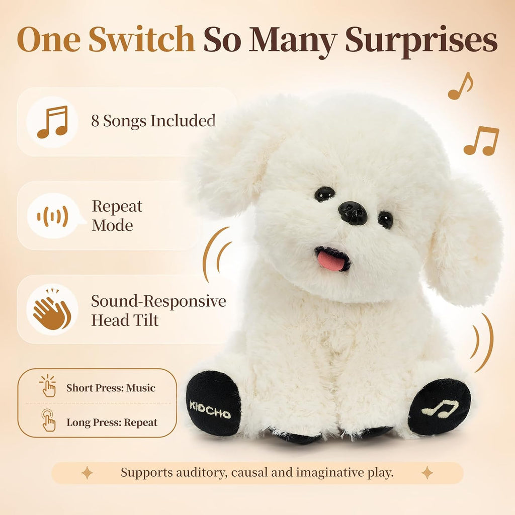 Juguete de peluche para perro, 9.5" juguete musical sensorial