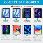 Funda con teclado para iPad Air de 11 pulgadas (M3 M2 2025 2024) con lápiz óptico para iPad, Pro 11, iPad A16 11/10ª, teclado retroiluminado desmontable, trackpad, soporte ajustable para Air 5ª/4ª