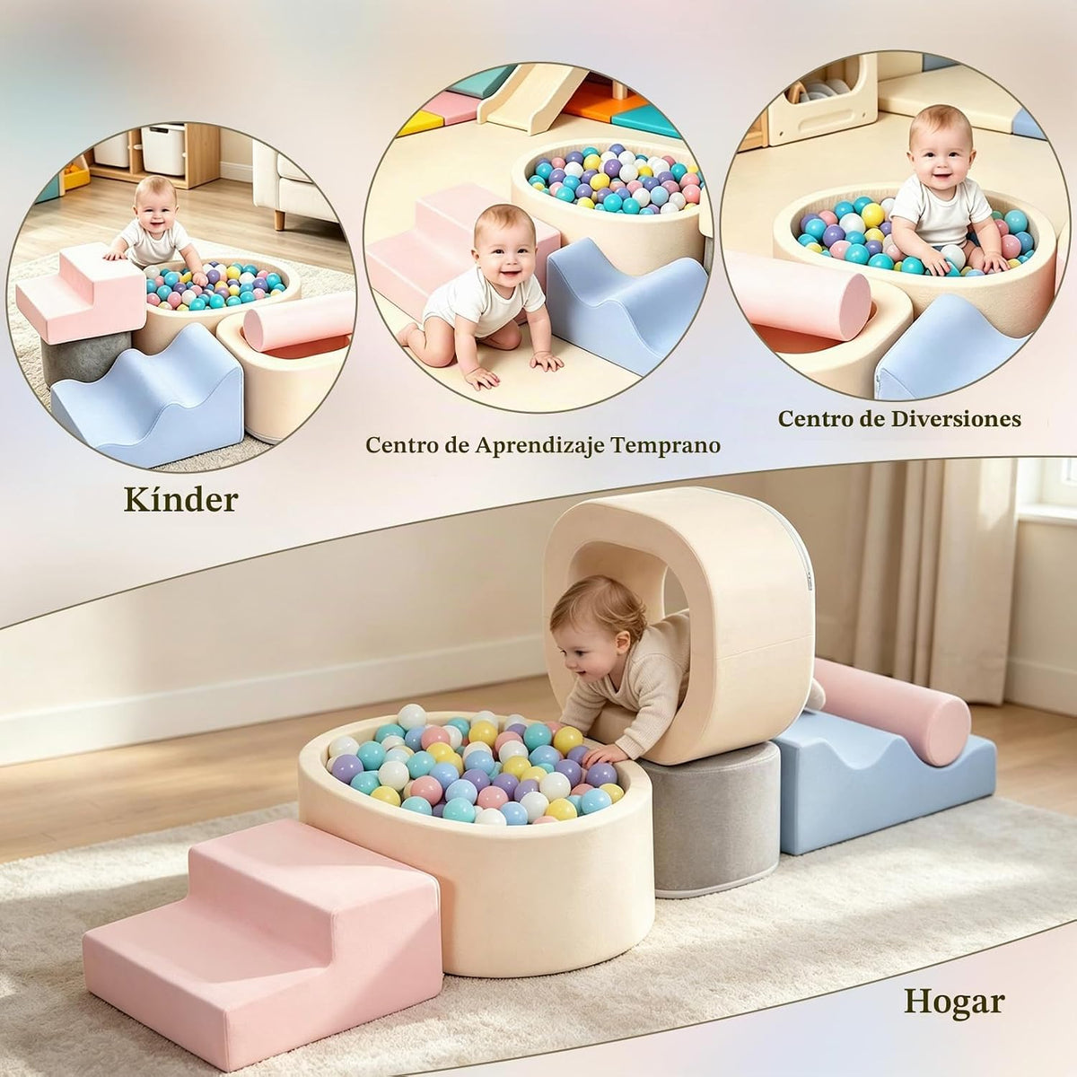 Bloques de escalada de espuma de 6 piezas, juguetes de escalada para niños de 1 año, juego suave