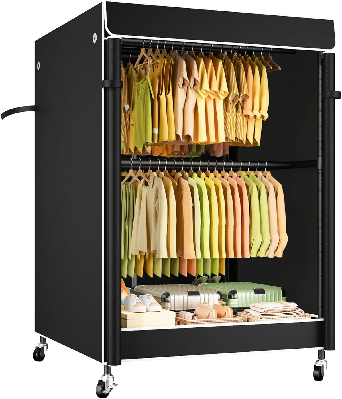 P4C Plus - Perchero enrollable con tapa, estantes de ropa