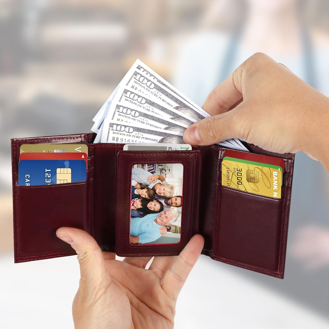 baotuiok Billetera de cuero para hombre, con bloqueo RFID, de piel...